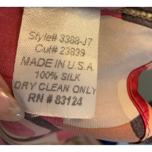 Vintage Renfrew vintage 90s silk womens blouse  Med multi  print - Picture 6 of 7